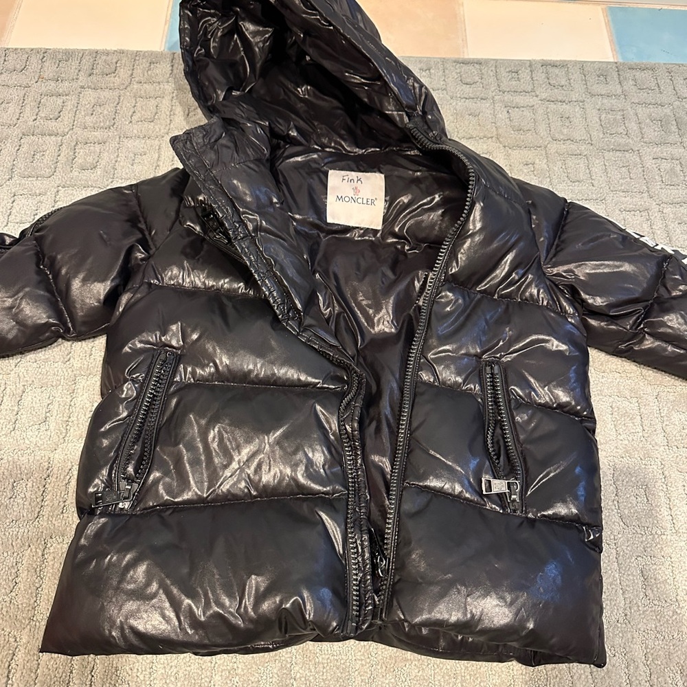 Moncler Shiny Black Hooded Jacket